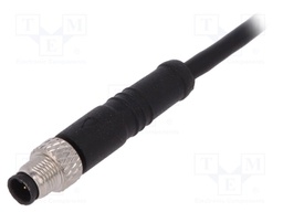 Connector: M5; plug; male; cables; PIN: 4; 1A; straight; IP67; 60V