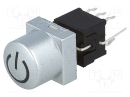 Switch: keypad; Pos: 2; DPDT; 0.1A/30VDC; silver; Illumin: LED; red