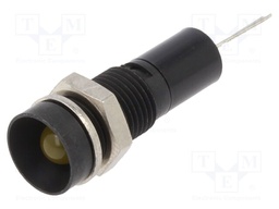 Indicator: LED; recessed; 12VDC; Cutout: Ø8mm; for PCB; brass