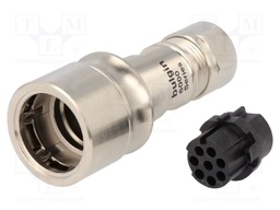 Connector: circular; plug; female; PIN: 8; w/o contacts; for cable