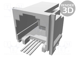 Socket; RJ11; PIN: 4; Cat: 3; shielded,with panel stop blockade