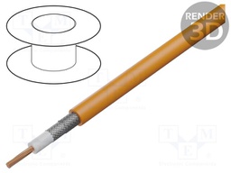 Wire: coaxial; RG59/U; 1x22AWG; stranded; Cu; PVC; orange; 305m