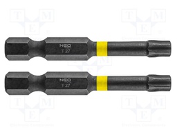 Kit: screwdriver bits; Torx®; 50mm; TX27; impact; 2pcs.