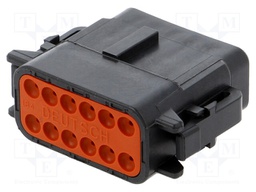 Connector: wire-wire; DTM; plug; female; PIN: 12; IP68; for cable