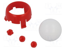 Ball casters; red; Kit: ball,housing; push-in; Tip mat: plastic