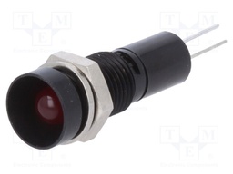 Indicator: LED; recessed; 12VDC; Cutout: Ø8mm; for PCB; brass