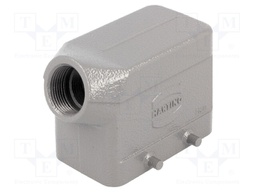 Enclosure: for Han connectors; Han; size 10B; for cable; angled