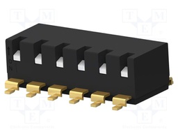 Switch: DIP-SWITCH; Poles number: 6; OFF-ON; 0.025A/24VDC; Pos: 2