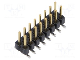 Connector: pin strips; male; PIN: 16; 2.54mm; gold flash; SMT
