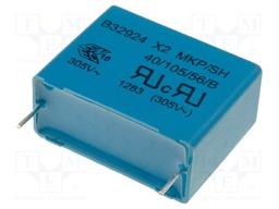 Capacitor: polypropylene; X2; 2.2uF; 27.5mm; ±20%; 14x24.5x31.5mm