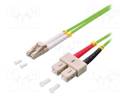 Fiber patch cord; OM5; both sides,LC/UPC; 0.5m; LSZH; green