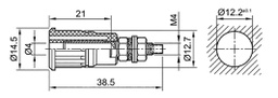 32A; insulated; Urated: 1kV; brown; Plating: nickel plated; socket