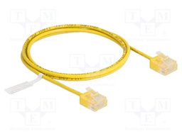 Patch cord; U/UTP; Cat: 6; RJ45 plug,both sides; 1m; PVC; yellow