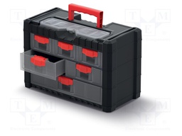 Set with containers; W: 400mm; Colour: black; H: 260mm; D: 200mm