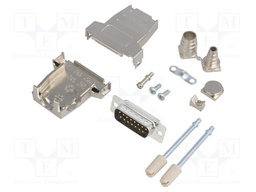 D-Sub; PIN: 15; plug; male; soldering; for cable; black