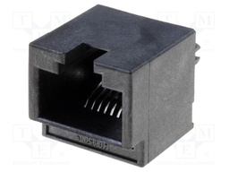 Socket; RJ45; PIN: 8; Cat: 3; gold-plated; Layout: 8p8c; THT; on PCBs
