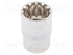 Socket; socket spanner,spline (12-angles); 19mm; 1/2"