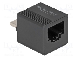 Adapter; RJ45 socket,USB C plug; Connector colour: black