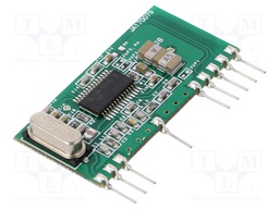 Module: RF; FM receiver; ASK,FSK; 433.92MHz; -102dBm; 4.5÷5.5VDC