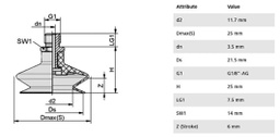 Component: suction cup; Man.series: FSGA; Mounting: G1/8-AG; 5.8g