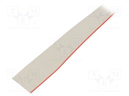Wire: ribbon; 1.27mm; stranded; Cu; 16x28AWG; unshielded; PVC; grey