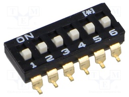 Switch: DIP-SWITCH; Poles number: 6; OFF-ON; 0.025A/24VDC; Pos: 2