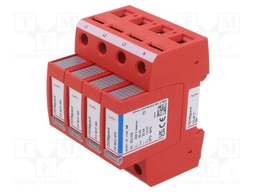 Surge arrestor; Type 2; Poles: 3+NPE; 20kA; for DIN rail mounting