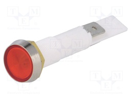 Indicator: with neon lamp; flat; 230VAC; Cutout: Ø10mm; plastic