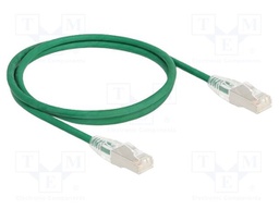 Patch cord; U/FTP; Cat: 6a; RJ45 plug,both sides; 1m; LSZH; green