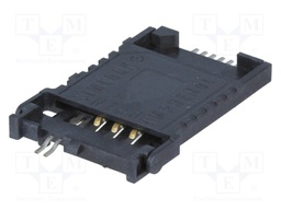 Connector: for cards; SIM; SMT; PIN: 6; 3mm; 100mΩ