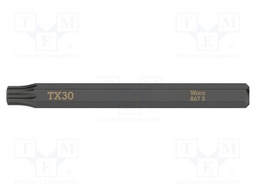 Screwdriver bit; Torx®; TX30; Overall len: 70mm; Mounting: 1/4"