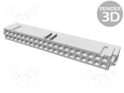 Plug; IDC; female; PIN: 40; for ribbon cable; 1.27mm; Layout: 2x20