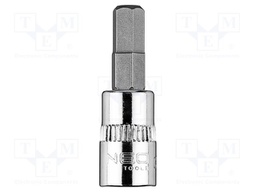 Socket; hex key,socket spanner; HEX 6mm; 1/4"; short