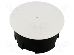 Enclosure: junction box; Ø: 71mm; plaster embedded; IP20; black