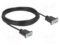 Cable; D-Sub 9pin socket,both sides; PVC; Len: 5m; black