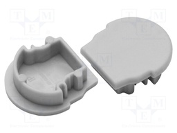 Cap for LED profiles; grey; ABS; Application: UNI12