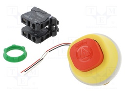 Switch: emergency stop; Stabl.pos: 2; NC + NO; 3A/240VAC; 22mm; red