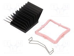 Heatsink: extruded; grilled; black; L: 33mm; W: 33mm; H: 19.5mm
