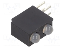 LED; in housing; 3mm; No.of diodes: 2; green,yellow; 45°