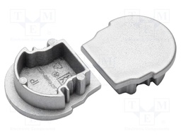 Cap for LED profiles; silver; ABS; Application: UNI12
