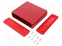 Enclosure: multipurpose; X: 146.6mm; Y: 129mm; Z: 41.6mm; red