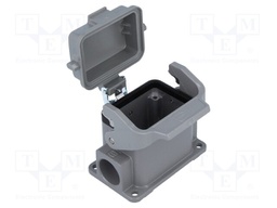 Enclosure: for Han connectors; Han; size 6B; with latch; PG16