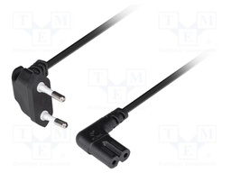 Cable; CEE 7/16 (C) plug angled,IEC C7 female angled; PVC; 2.5A