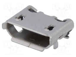 Socket; USB A mini; SMT; angled 90°; USB 2.0; gold-plated