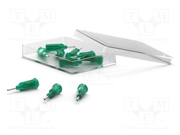 Needle: steel; 0.25"; Size: 18; straight; Mounting: Luer Lock