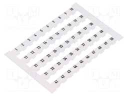 Marker; white; for 6,2mm wide terminals; Width: 6mm; Ht: 5mm