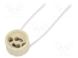 Lampholder: for halogen lamp; GU10; Mat: ceramics; 150mm