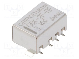 Relay: electromagnetic; DPDT; Ucoil: 3VDC; 0.3A/125VAC; 1A/30VDC