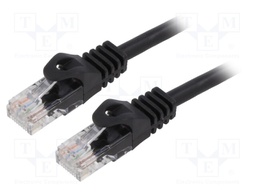 Patch cord; U/UTP; 6; stranded; CCA; PVC; black; 1.5m; 26AWG