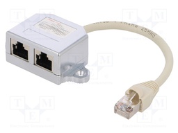 Plug/socket; splitter; Layout: 8p8c; RJ45 socket x2,RJ45 plug